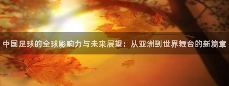 中国足球的全球影响力与未来展望：从亚洲到世界舞台的新篇章